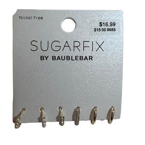 Sugarfix Huggies Nickel Free Earrings 3 Pair New